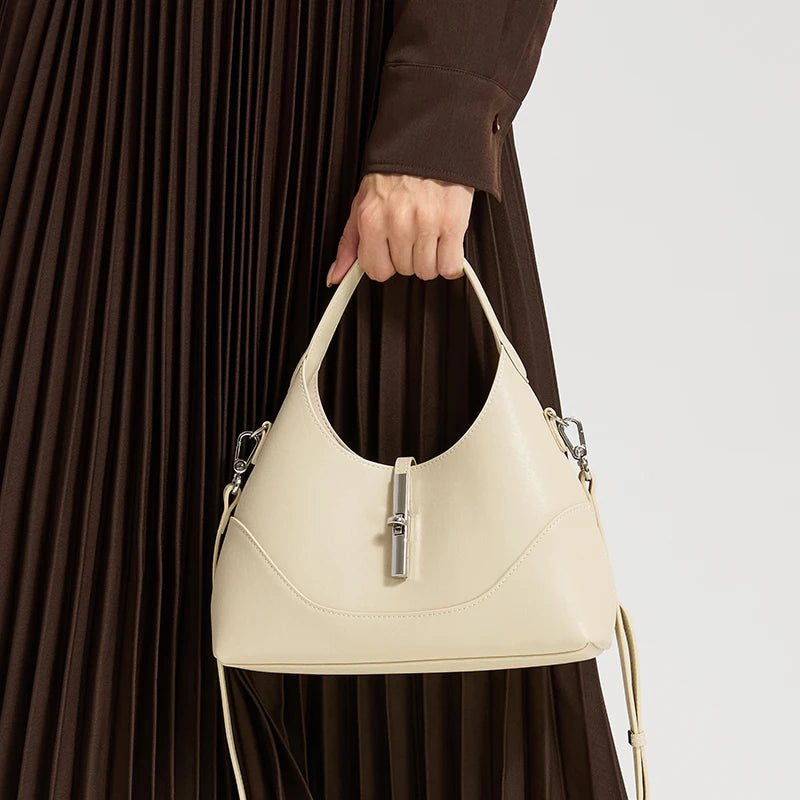 Women's Handbag Genuine Leather Shoulder Crossbody Bags Ladies Fashion Luxury Solid Versatile High Quality Cowhide Handbags