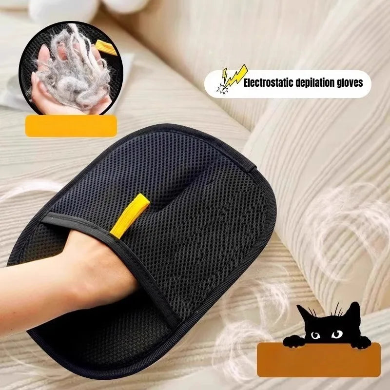 Gants de toilettage pour animaux, brosse antistatique pour enlever les poils d’animaux, outil pour retirer les poils de chien et de chat du canapé, du tapis et des vêtements