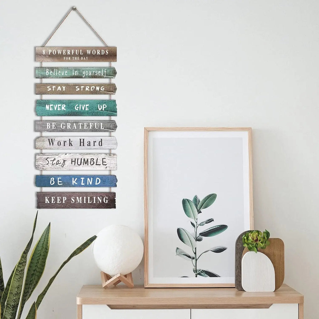 Inspirierende Wandkunst-Dekoration fürs Büro, rustikales hängendes Wandbild aus Holz, Wandkunst für Zuhause, Wohnzimmer und Schlafzimmer