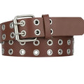 Ceinture punk gothique en cuir pour femme, marque Women Grunge, double boucle à ardillon, pour jeans, style streetwear et Halloween