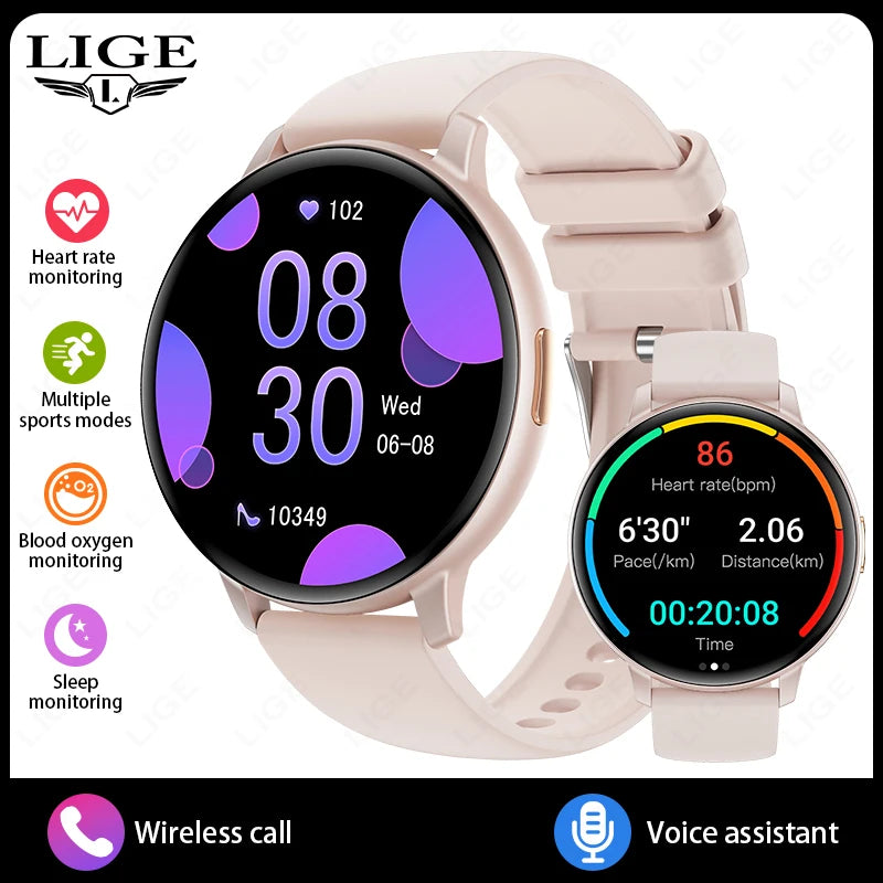 LIGE Bluetooth Calling Smartwatch with Customizable Dial