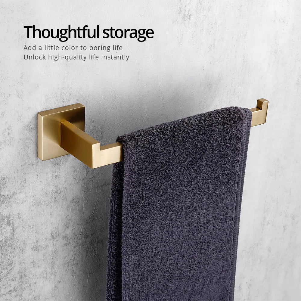 Bagnolux Towel Holder For Bathroom Wall Mounted Black Towel Bar Brushed Gold Bathroom Accessories Matte Black Towel Rack