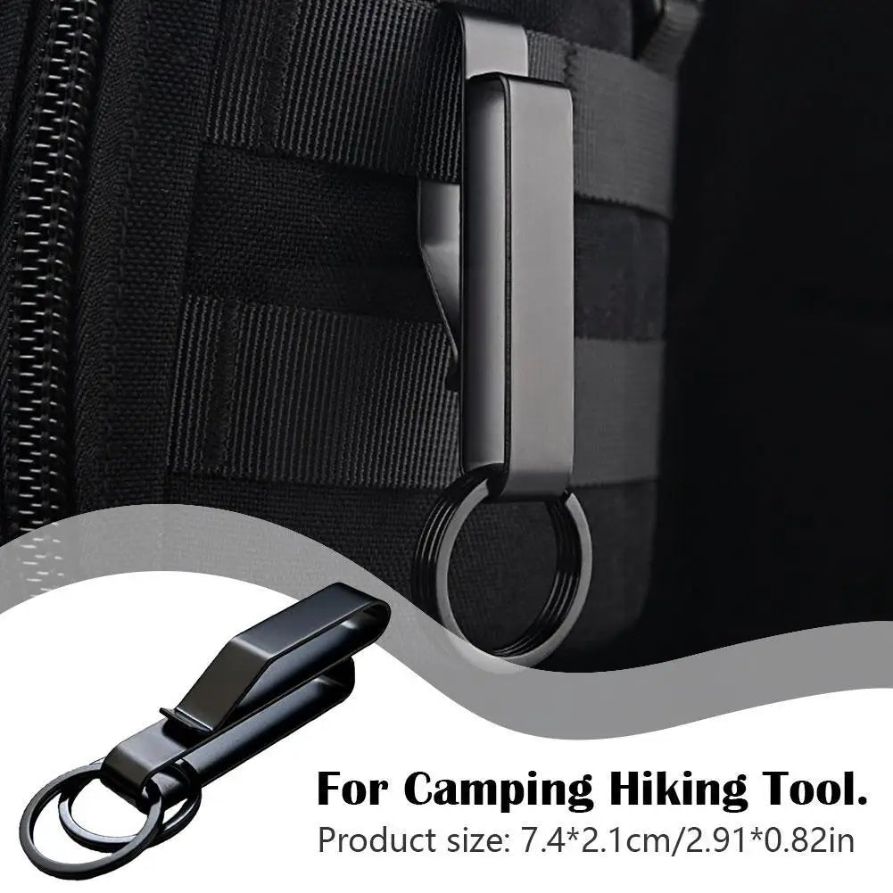 Steel Belt Hook Carabiner Car Keychain Belt Hanger Bottle Hook Camp Water Holder Tactical Outdoor EDC Buckle Tool