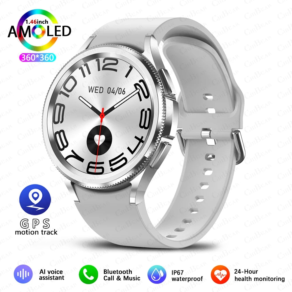 2026New Watch 6 Classic SmartWatch Women Fashion Bluetooth Call Voice Assistant Health Monitoring Android iOS Smart Watch Men