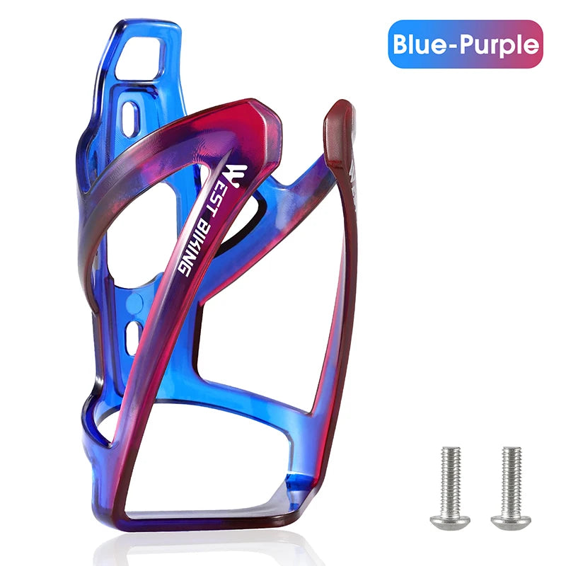 Porta-botellas para bicicleta WEST BIKING, soporte para botella de ciclismo con degradado colorido, soporte ultraligero para botella de agua para bicicleta de carretera y MTB