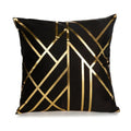 1pc 45*45cm Nordic Luxury Hot Stamping Pillowcase Gold Patterned Short Plush Pillowslip White and Black Square Pillow Cover