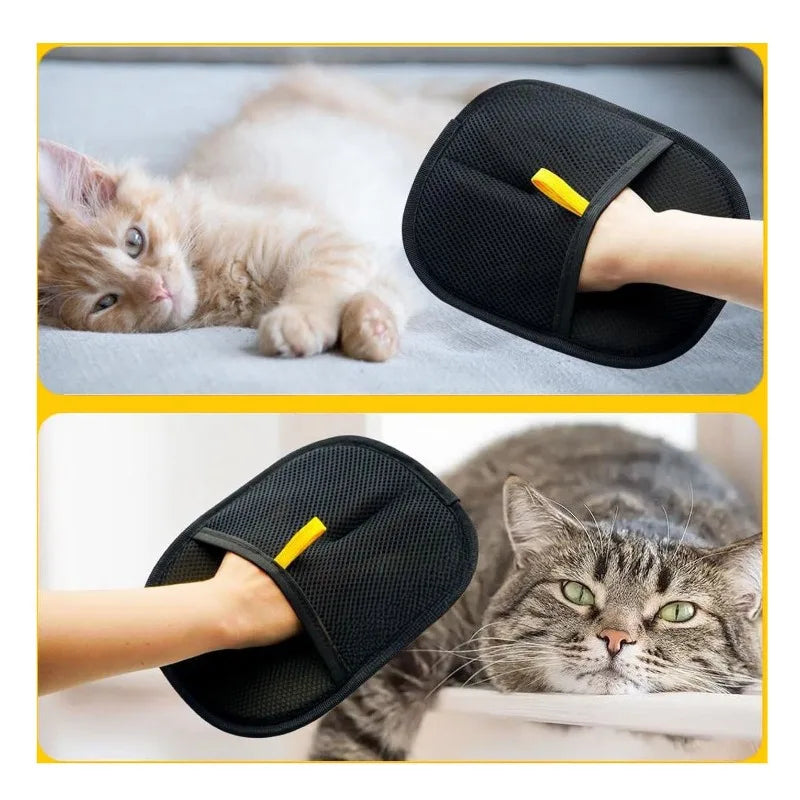 Guantes de aseo para mascotas, cepillo quitapelos para mascotas, guante de limpieza para gatitos, elimina el pelo de perros y gatos del sofá, la alfombra y la ropa, artículos para mascotas﻿ ﻿