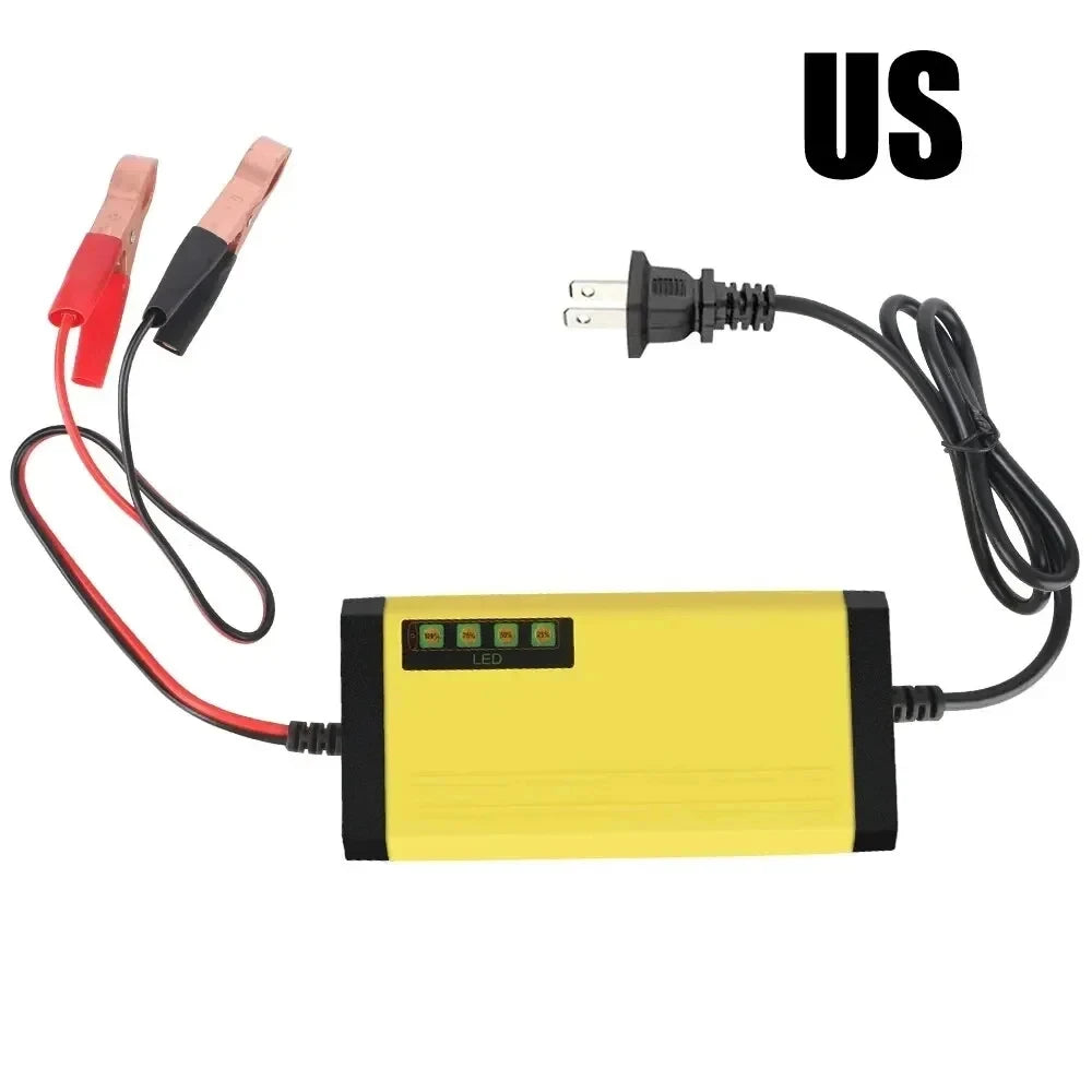 Chargeur de batterie de voiture 12V 2A 220V avec fonction de réparation par impulsion, pour batteries au plomb humide/sec, écran LED, chargeur pour moto et camion