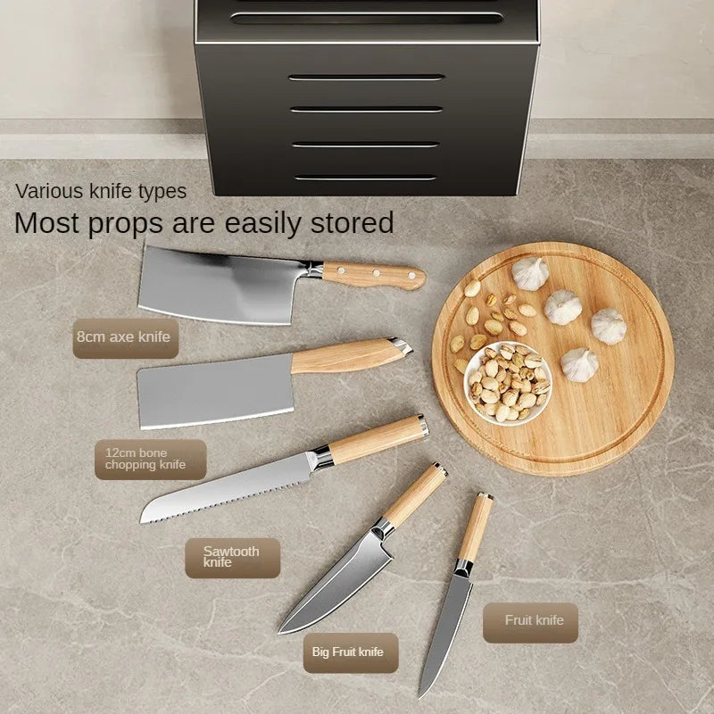 Scatola per riporre coltelli da cucina, portacoltelli, senza fori, scaffale a parete, articoli da cucina, organizer per accessori da cucina