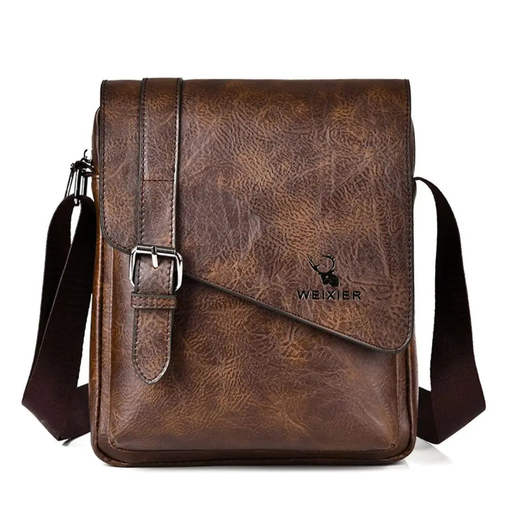 PU Leather Messenger Bag with Adjustable Strap