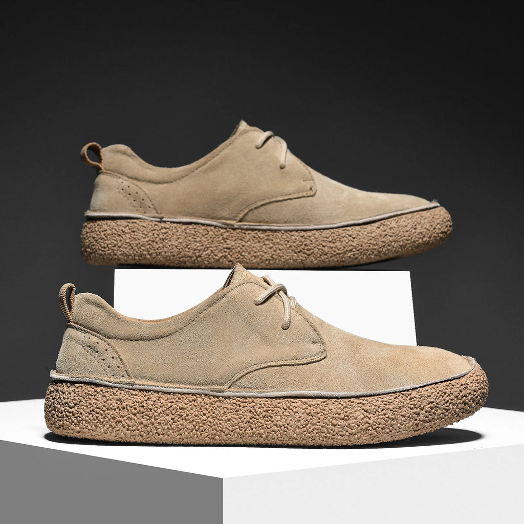 Mens Shoes New Autumn Frosted Leather Casual Shoes Lace-up Men Light Comfortable Driving Flats Sneakers Men Outdoor Oxfords Shoe