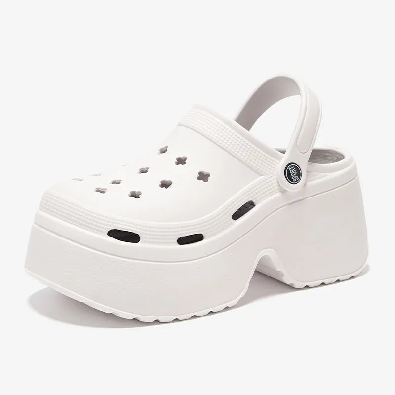 Sandalias de mujer con plataforma de 9 cm, novedad verano 2024, chanclas de tacón alto con suela blanda, zapatos de playa y jardín para exterior, impermeables y con agujeros