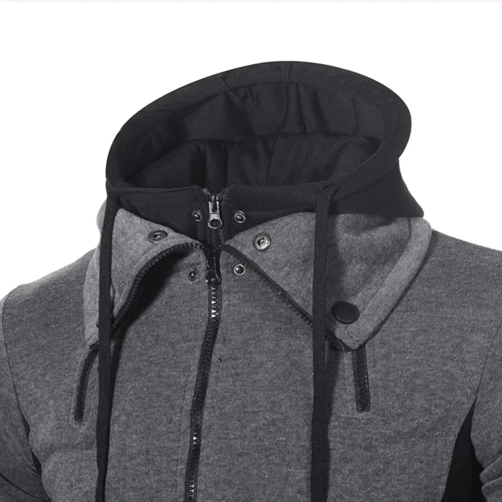 Men's Trendy Hoodies Autumn Winter Thicken Fleece Zip Up Male Warm Coats Outdoor Jackets Heavyweight Hooded Jacket for Men