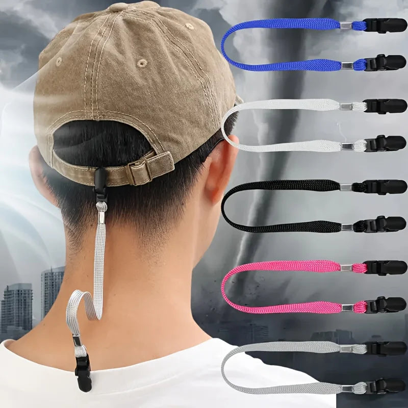1pc New Hat Anti-Slip Rope Outdoor Anti-Slip Fixed Cap Clip Detachable Cap Clip Clip Rope for Fishing Hiking Sports Accessories