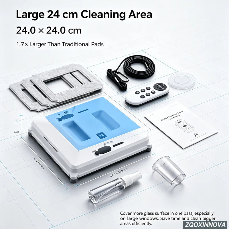 Window Cleaning Robot with 55 N Suction and UPS Backup