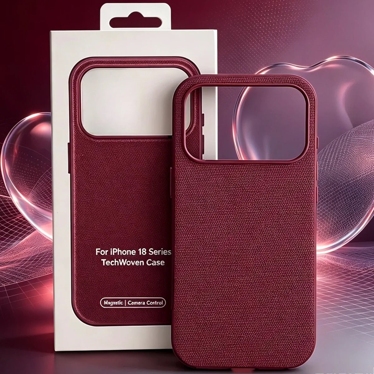 1:1 Original Replica Technology Woven Texture Phone Case For iPhone 18 Pro Max 17 16 15 14 Magnetic Charging Shockproof Cover