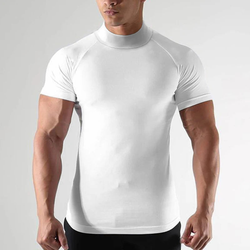 Maglia sportiva uomo con collo alto