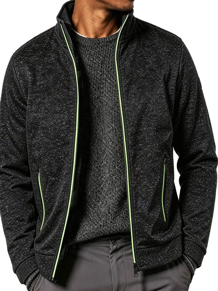 Autumn Men's Jacket Stand Collar Long Sleeve Zipper Sweatshirt  Slim Fit Casual Comfortable Soft Fabric Fashion Outerwear