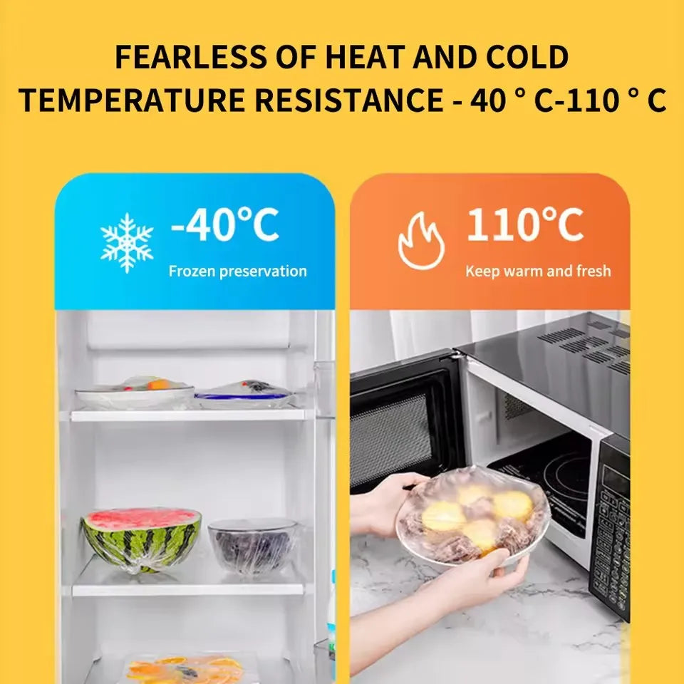 Disposable Plastic Food Cover Bag, Reusable Transparent Food Protection Bag, Freezer Packaging, Cling Film, Kitchen Storage Organizer