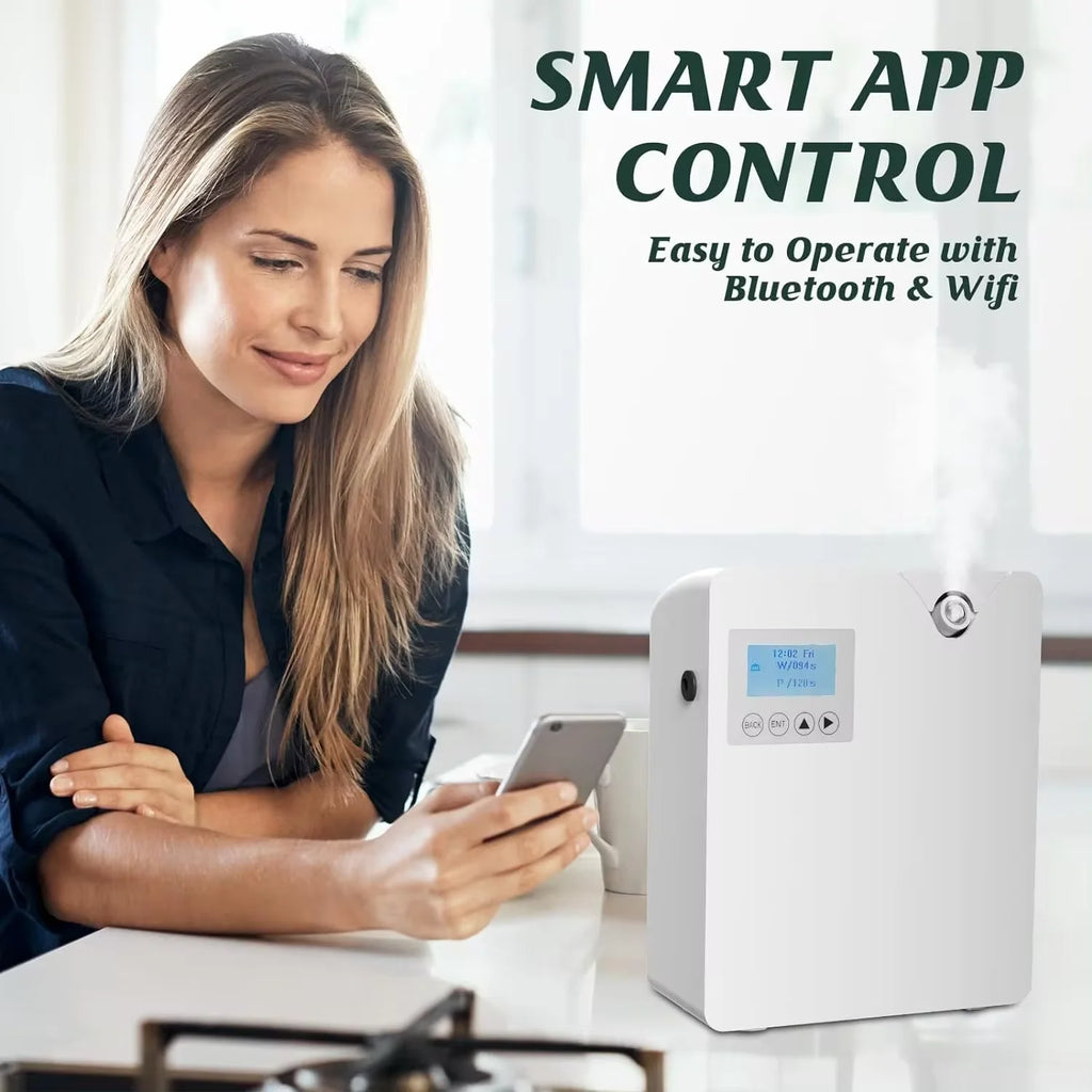 Difusor de aromas inteligente Bluetooth para hoteles, ambientador, difusor de fragancias con cobertura de 300 m³, eléctrico, para distribuir aromas en el hogar