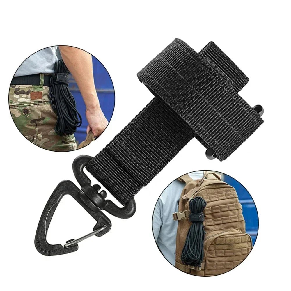 Multi-purpose Nylon Gloves Hook Outdoor Camping Tactical Climbing Rope Holder Anti-lost Hanging Buck Strap Safety Clip Belt