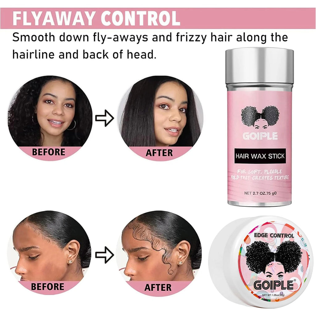 Kit de pose et de dépose pour perruque Lace Wig GOIPLE, 9 pièces avec spray de maintien, dissolvant d'adhésif, cire de contrôle des bordures, brosse, bande élastique et bonnets à perruque