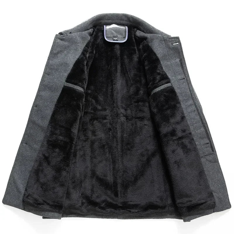 Men Winter Wool Blends Cashmere Trench Coats New Man Fleece Warm Winter Coats High Quality Male Business Casual Wool Blends 4XL