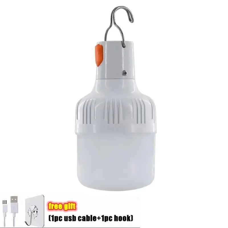 1 Stück USB-wiederaufladbare 60-W-LED-Campinglampe mit Hängehaken, tragbare Notfall-Laterne und Zeltlampe für Outdoor-Camping und Nachtmärkte