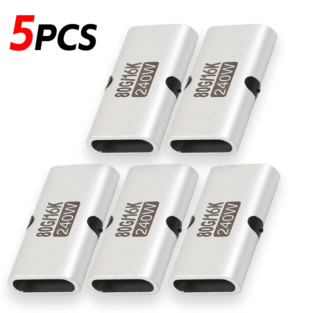 1-10pcs 240W PD USB C Female To Female Adapter 80Gbps High-Speed 16K 60Hz Video for MacBook Pro Air IPad Type-C HUB Converter