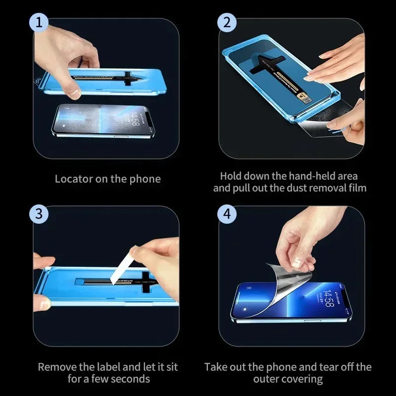 One-Click Dust Free Glass For iPhone Duo Glass Oleophobic Screen Protector Film For APPLE iPhone 18 Pro Max 18 Tempered Glass