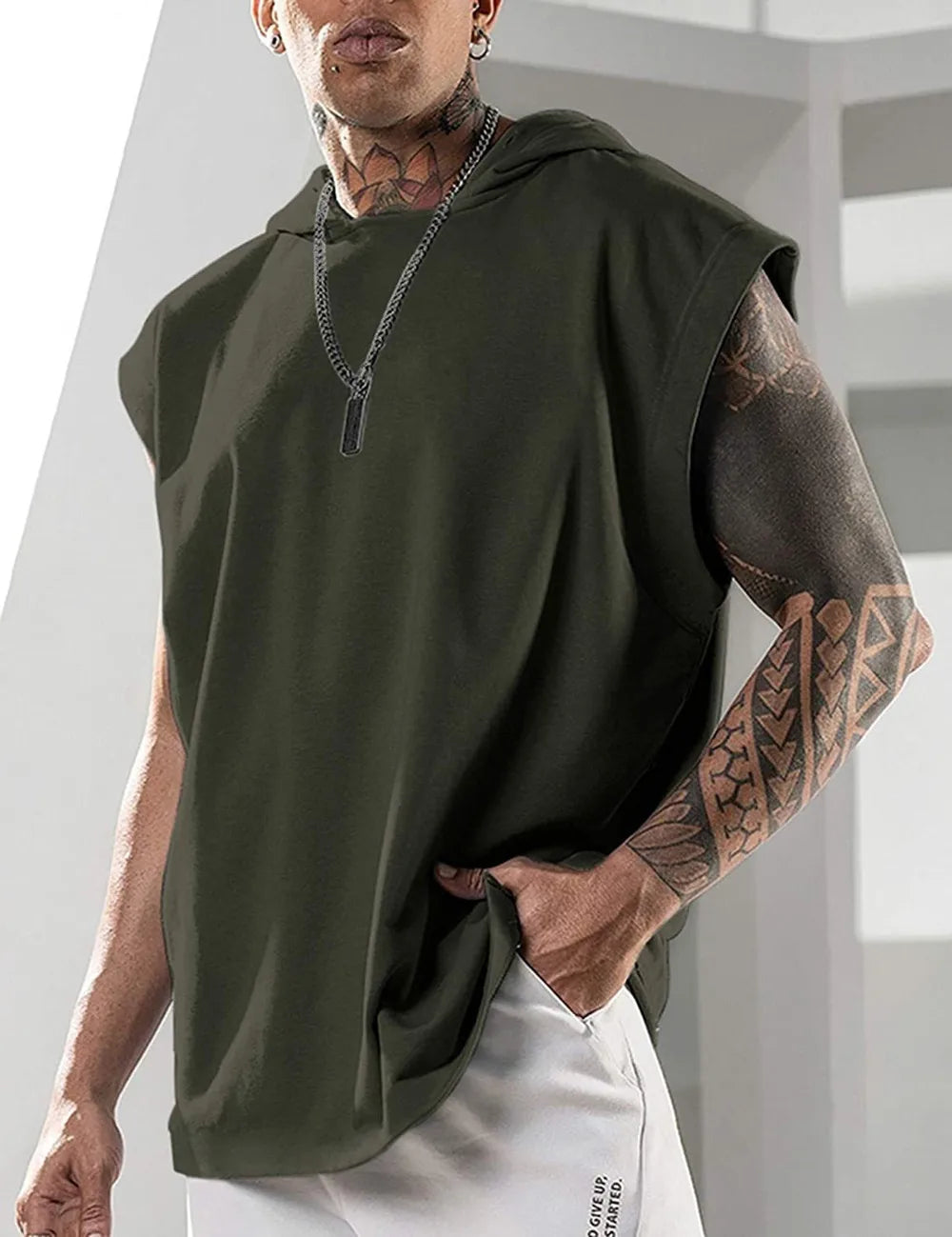 Canotta sportiva unisex con cappuccio