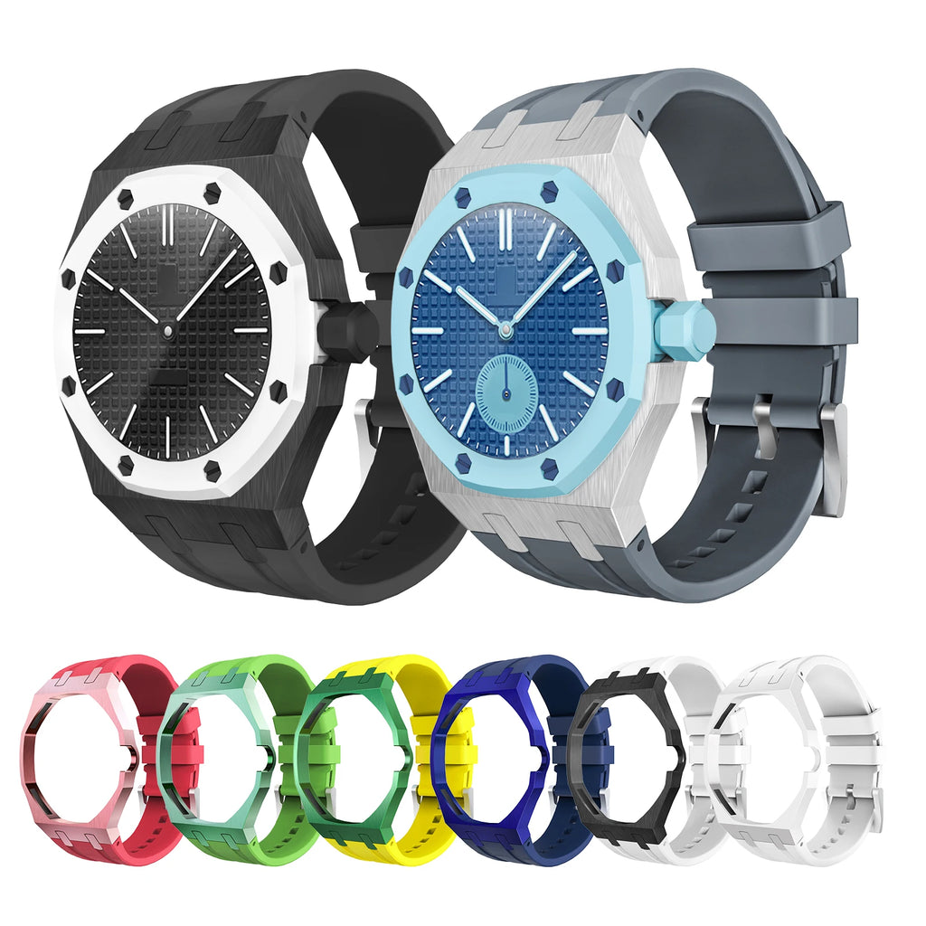 Aluminum Metal Case+Silicone Strap for Swatch X AP Royal Pop Pocket Watch Changer To Wristwatch Modification Accessories