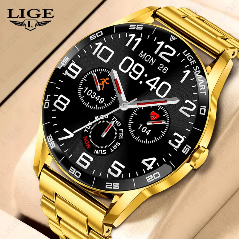 LIGE 2026 New Smartwatch Men 1.38" HD Bluetooth Call Heart Rate Monitor Waterproof Sport Smart Watch Women For Android iOS Phone