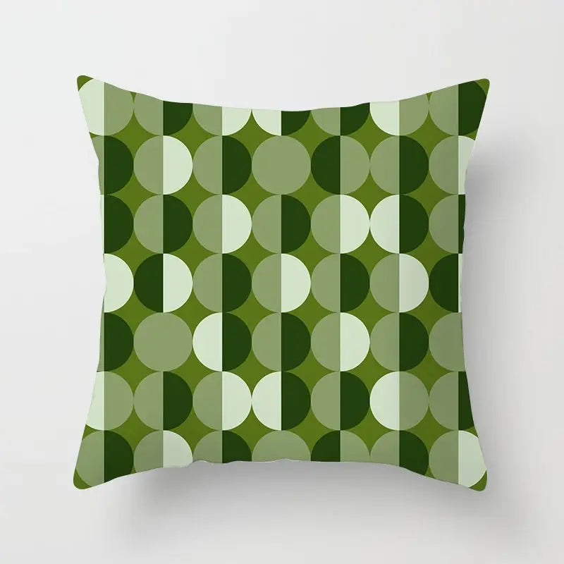 Housses de coussin à imprimé vert menthe douce, motif artistique frais, taie d'oreiller géométrique, housse de coussin décorative tendance 45*45cm