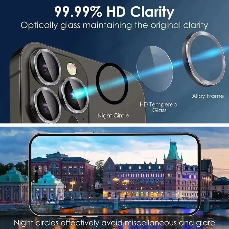 6PCS Metal Ring Camera Lens Protector For iPhone 18 Pro Max Duo 17 16 14 13 15 Plus 12 Mini  11 18promax  Lens Film Glass
