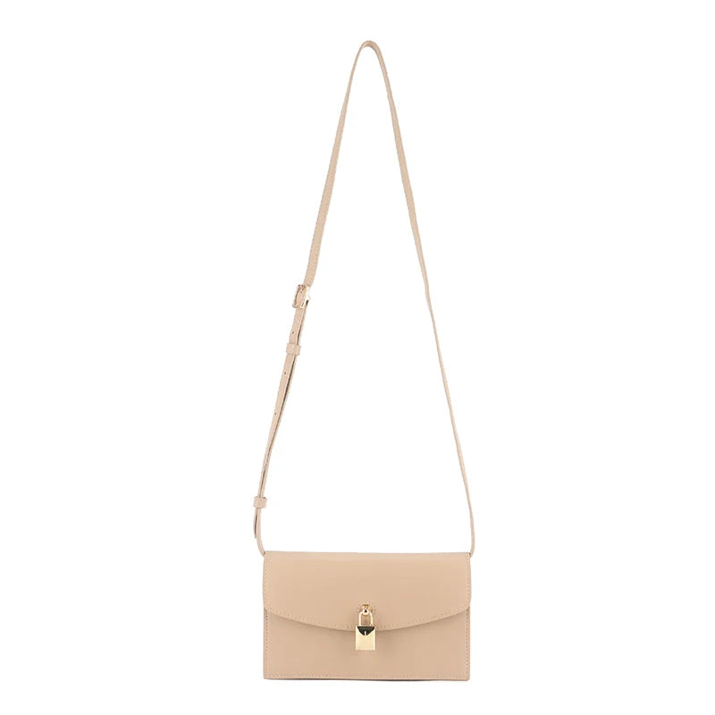 2026 Spring Autumn Genuine Leather Women Handbags Luxury Brand Design Shoulder Bags Women Fashion Gold Lock Crossbody Bags Woman
