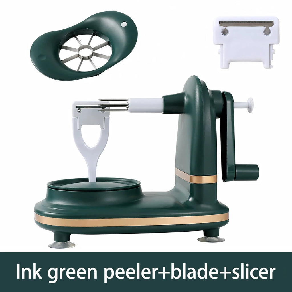 3-in-1 Hand-cranked Rotating Fruit/Vegetable Peeler Stainless Steel Blades Apple Cutter Household Peeling Machine Kitchen Gadgets