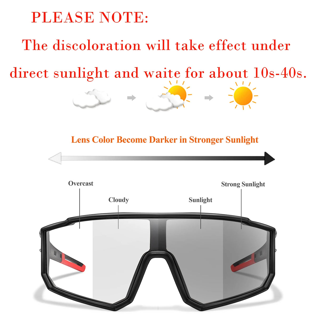 New Style Brand Photochromic Eyewear for Men and Women, MTB and Cycling Glasses, Running and Fishing Glasses, Comfortable Windproof Goggles