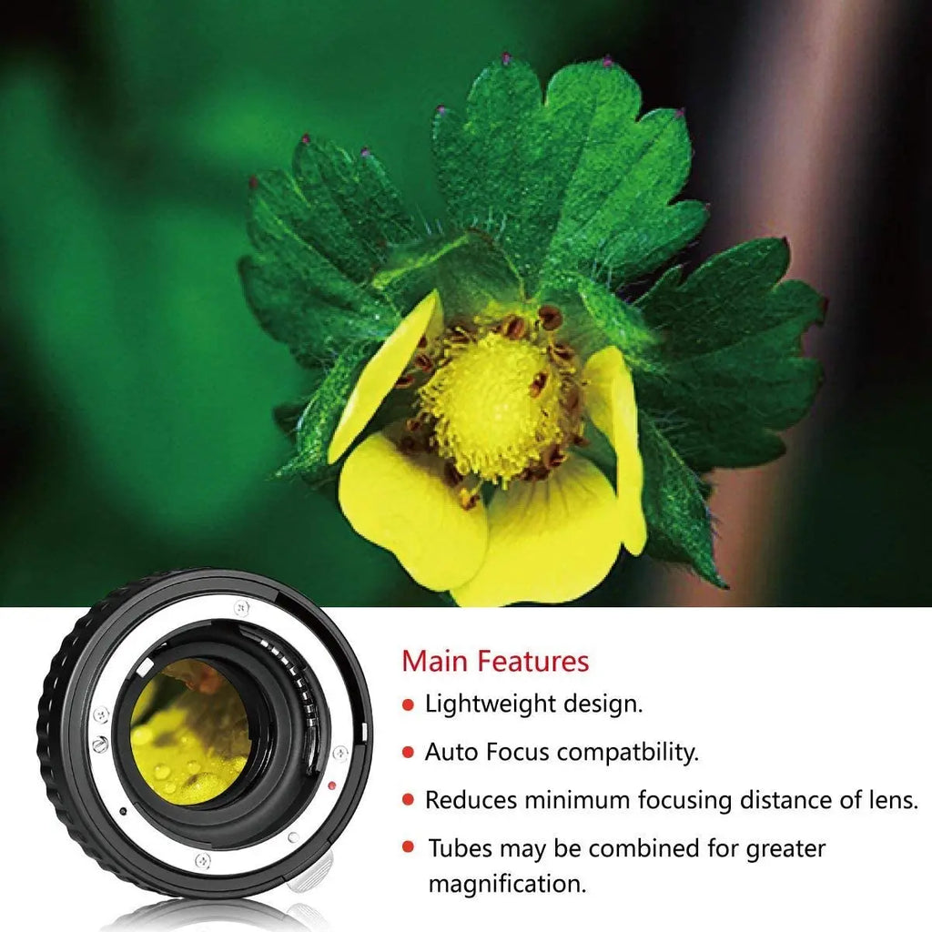 Meike N-AF-B Auto Focus Macro Extension Tube Set 12 20 36mm Adapter Ring for Nikon D3100 D5000 All DSLR AF AF-S DX Camera Lenses
