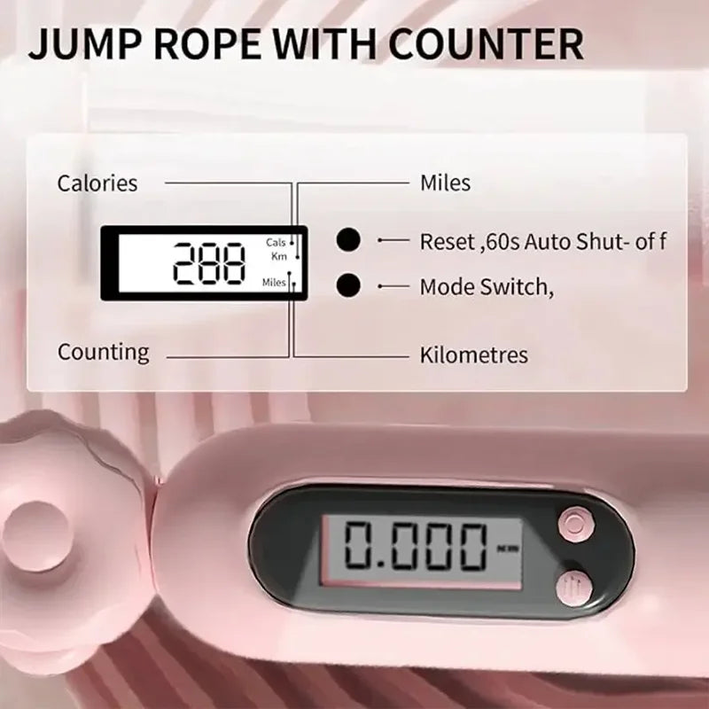 Corde à sauter professionnelle électronique avec compteur et compte à rebours pour exercice de fitness, combustion des graisses et chronométrage pour adultes