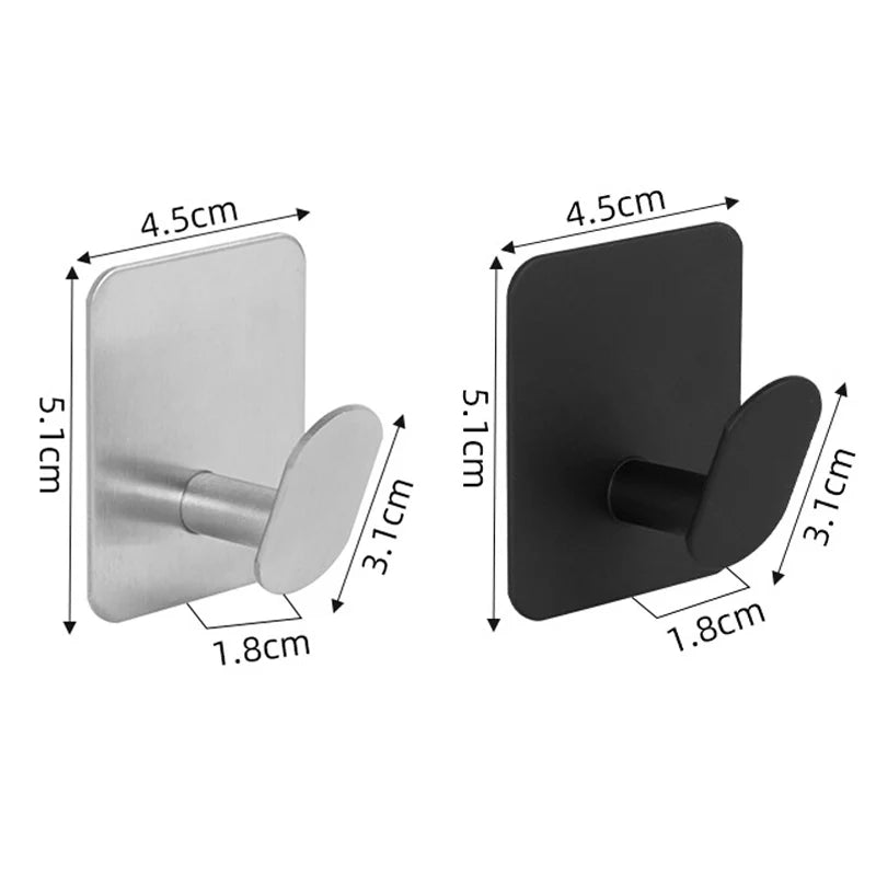 4/1 Stück Bademantelhaken aus Edelstahl, selbstklebende Wandhaken, Handtuchhalter, Bad- und Küchenzubehör, Mehrzweckhaken