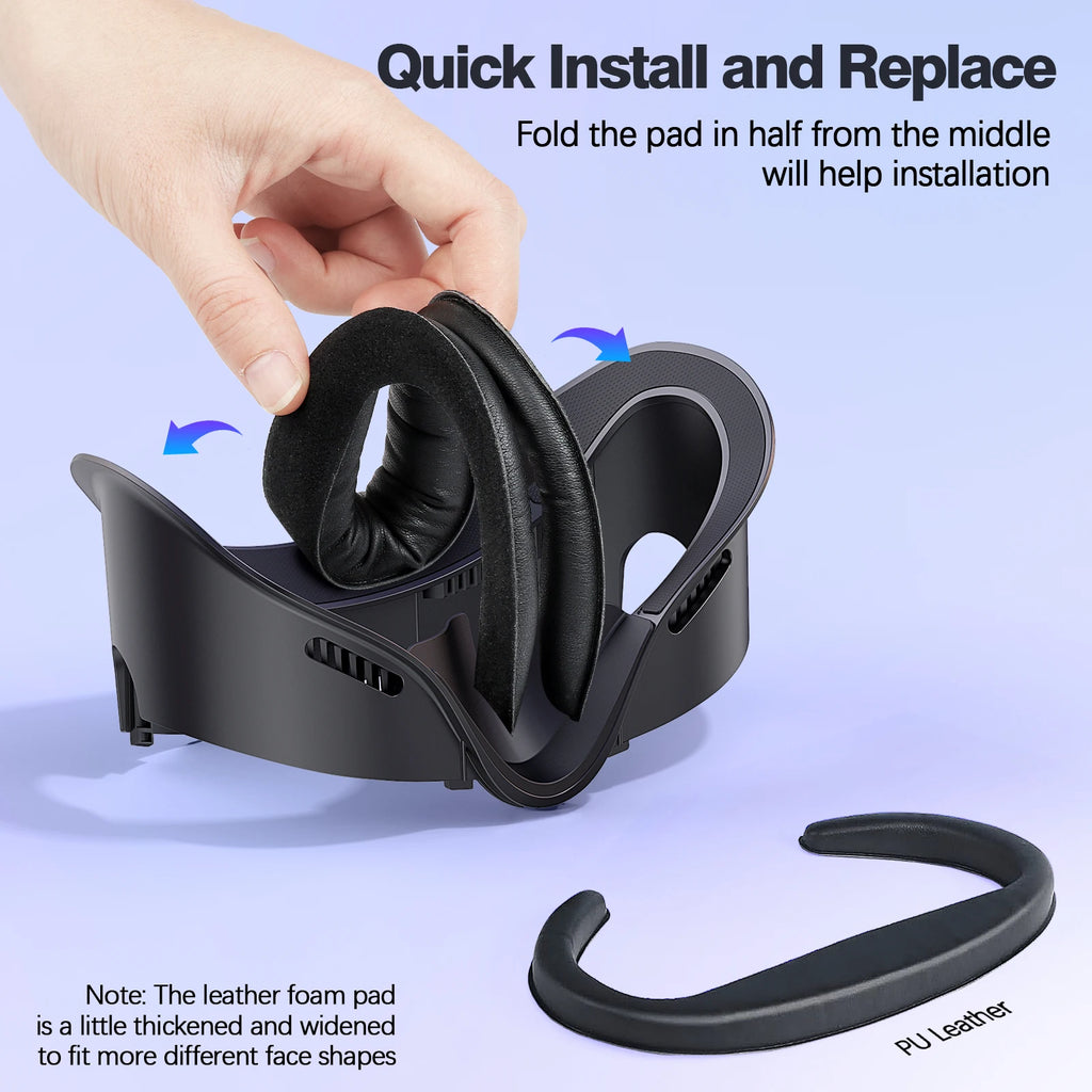 2025, Oculus Quest 3 Face Interface and Mask Pad, Anti-Sweat PU Foam Pad - VR Accessory Compatible with Meta Quest 3