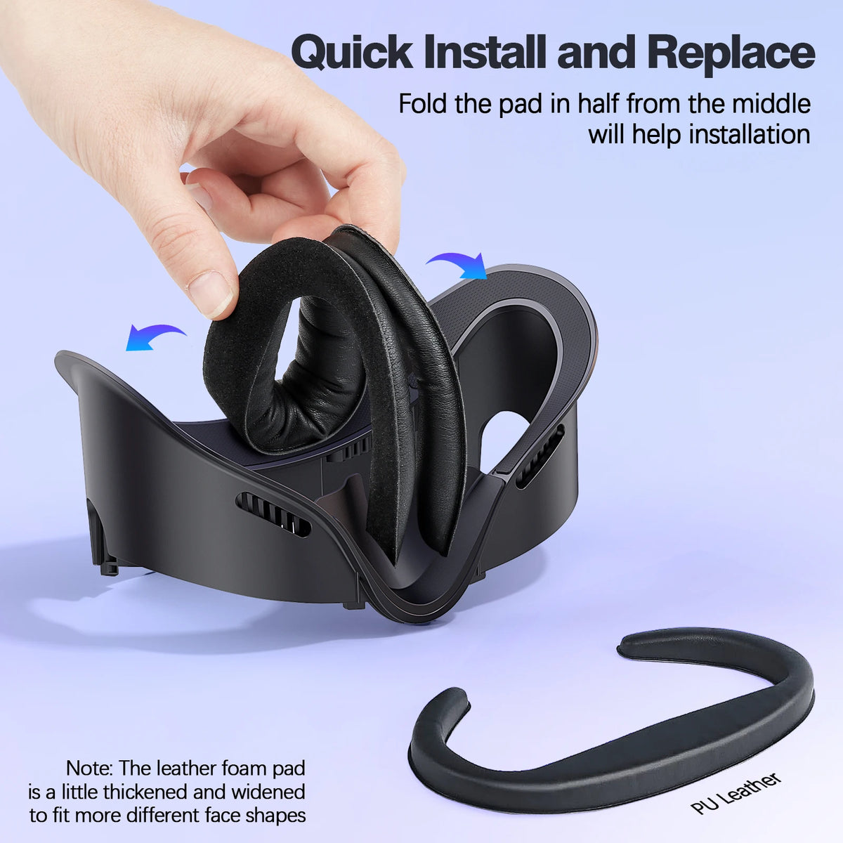 2025, Oculus Quest 3 Face Interface and Mask Pad, Anti-Sweat PU Foam Pad - VR Accessory Compatible with Meta Quest 3