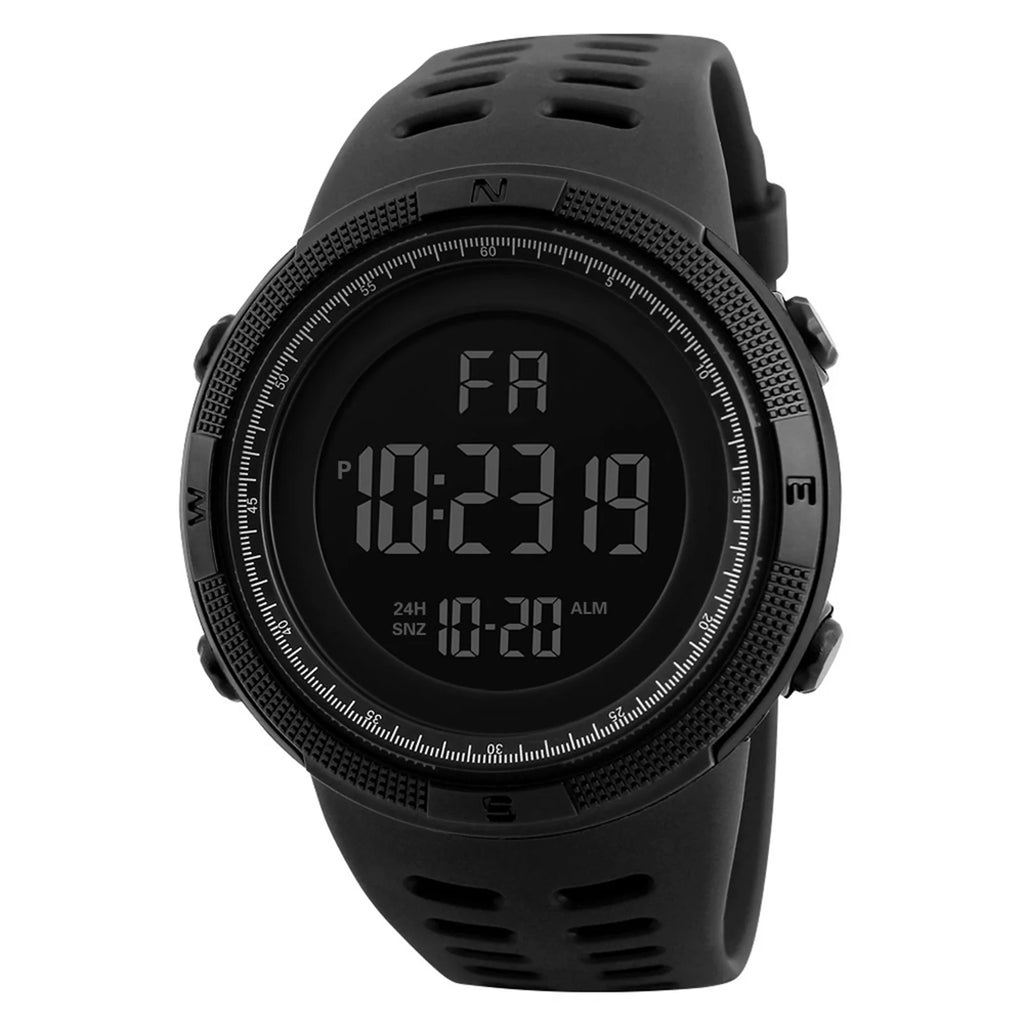 Montre de sport numérique pour homme étanche décontractée lumineuse avec chronomètre alarme montre militaire simple pour la course l'escalade la pêche