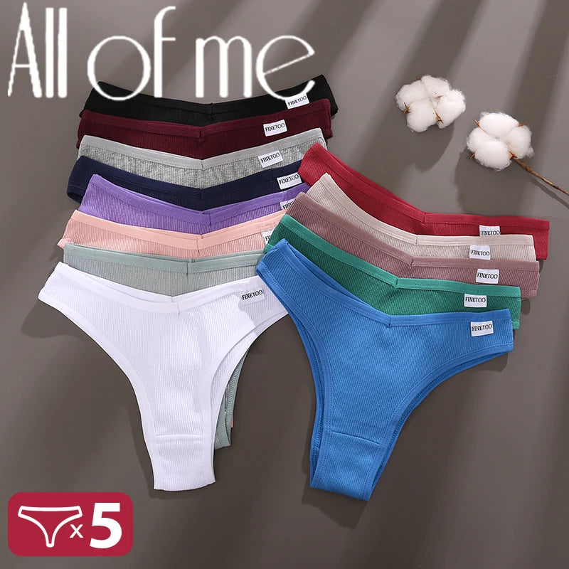 5PCS/Set Cotton Lingerie Panties Sexy Underwear Women Briefs Tangas Female Underpants Pantys Thong Panties Bikini Solid 13 Color