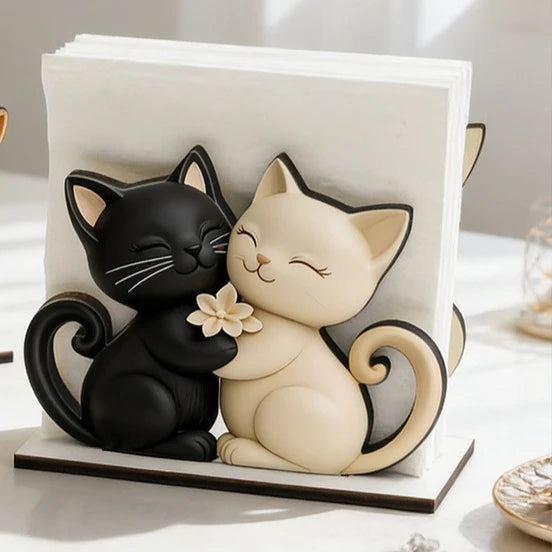 Wooden Cat-Shaped Tissue Holder