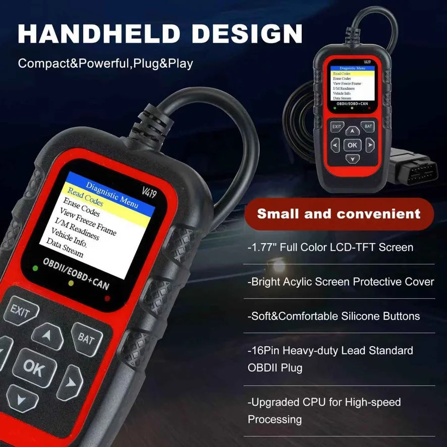 V419 Car Diagnostic Tool Automotive OBD2 Scanner Check Engine Code Reader