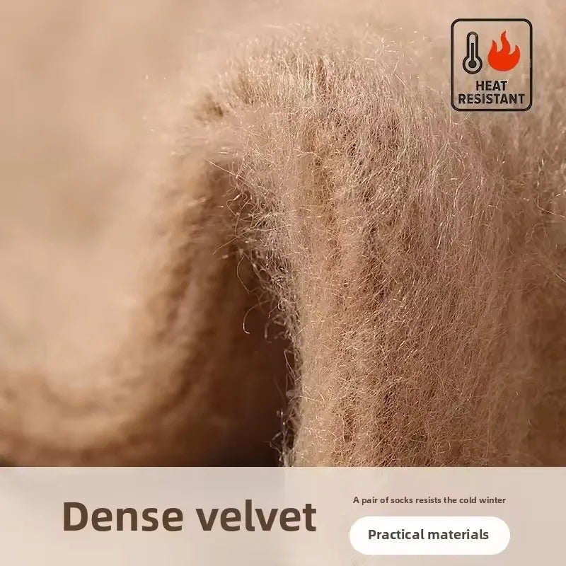 Calcetines térmicos de invierno para hombre, largos, gruesos y forrados de polar, con tacto de cachemira, que retienen el calor y mantienen los pies abrigados en climas fríos, ideales para esquiar al aire libre.