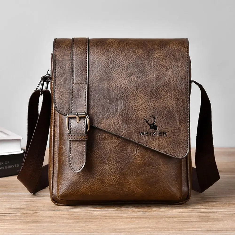 PU Leather Messenger Bag with Adjustable Strap