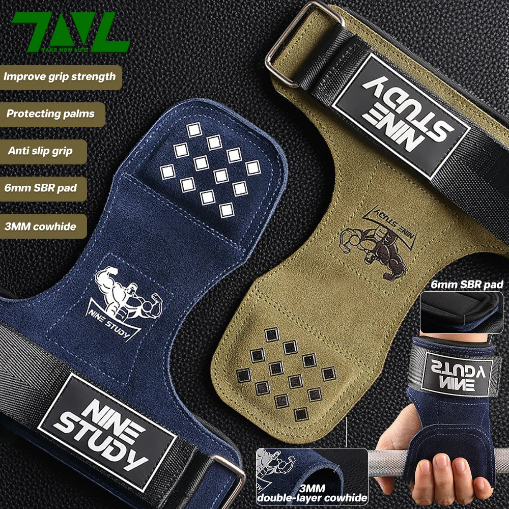 Leather Half-Finger Gym Gloves for Weightlifting and Cycling